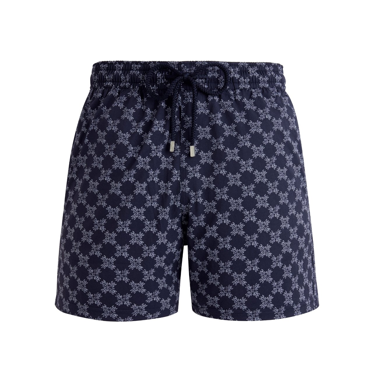 Vilebrequin men’s stretch swim shorts with a branded monogram pattern