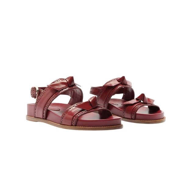 Alexandre Birman red leather sport sandal with straps