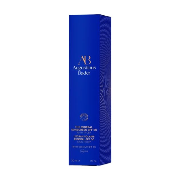 Augustinus Bader mineral suncreen spf 50 in a blue box