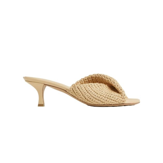 Bottega Veneta rattan mules with kitten heels