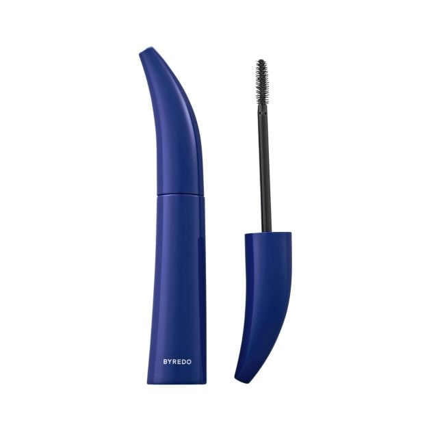 Byredo waterproof mascara in a blue curved case