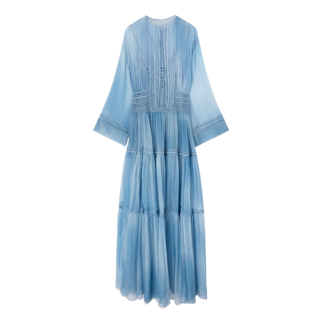 Ermanno Scervino silk crepon blue dress