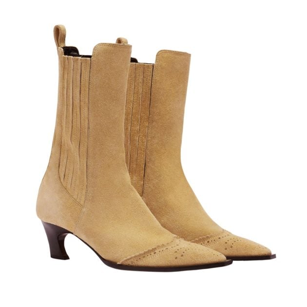 Ermanno Scervino suede Texan boots with heel