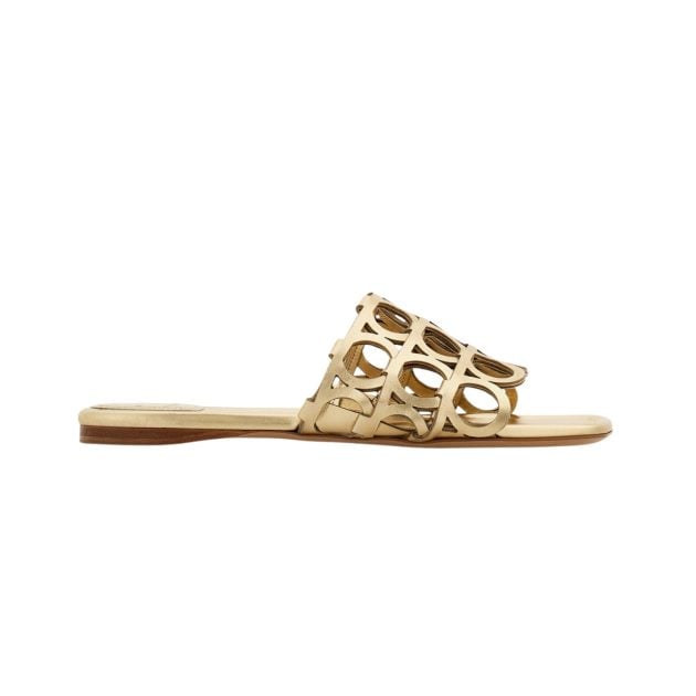 Ferragamo gold slides