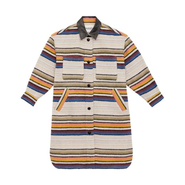 Isabel Marant striped colorful wool overshirt coat