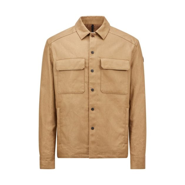 Moncler Callaqui linen shirt in a caramel shade