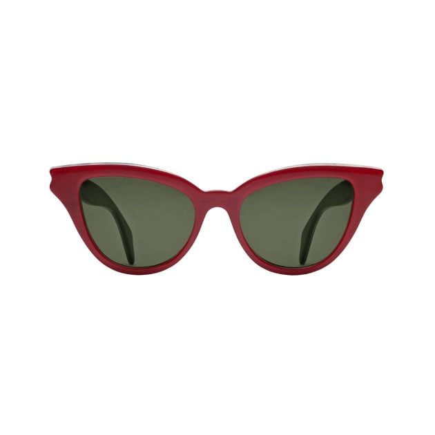 Morgenthal Frederics red sunglasses with a cat eye shape