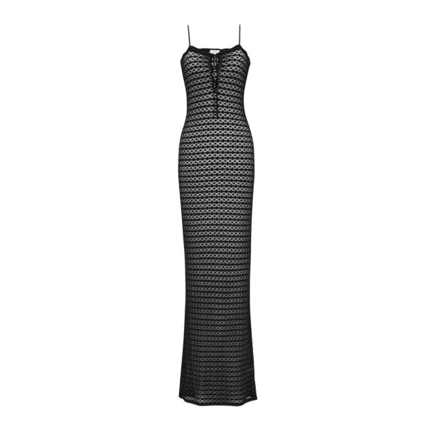 Saint Laurent by Anthony Vaccarello black knit dress