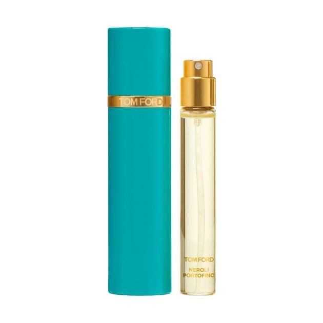 Tom Ford parfum with a sparkling citrus cent and a teal and gold bottle