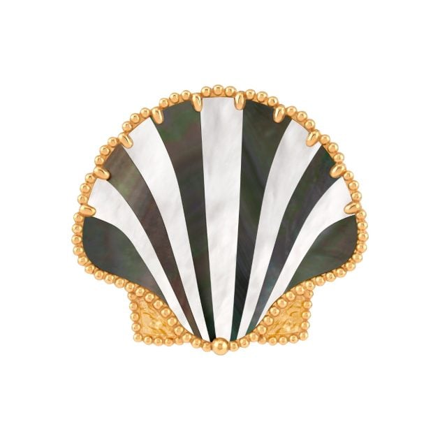 Van Cleef & Arpels black white and gold seashell clip