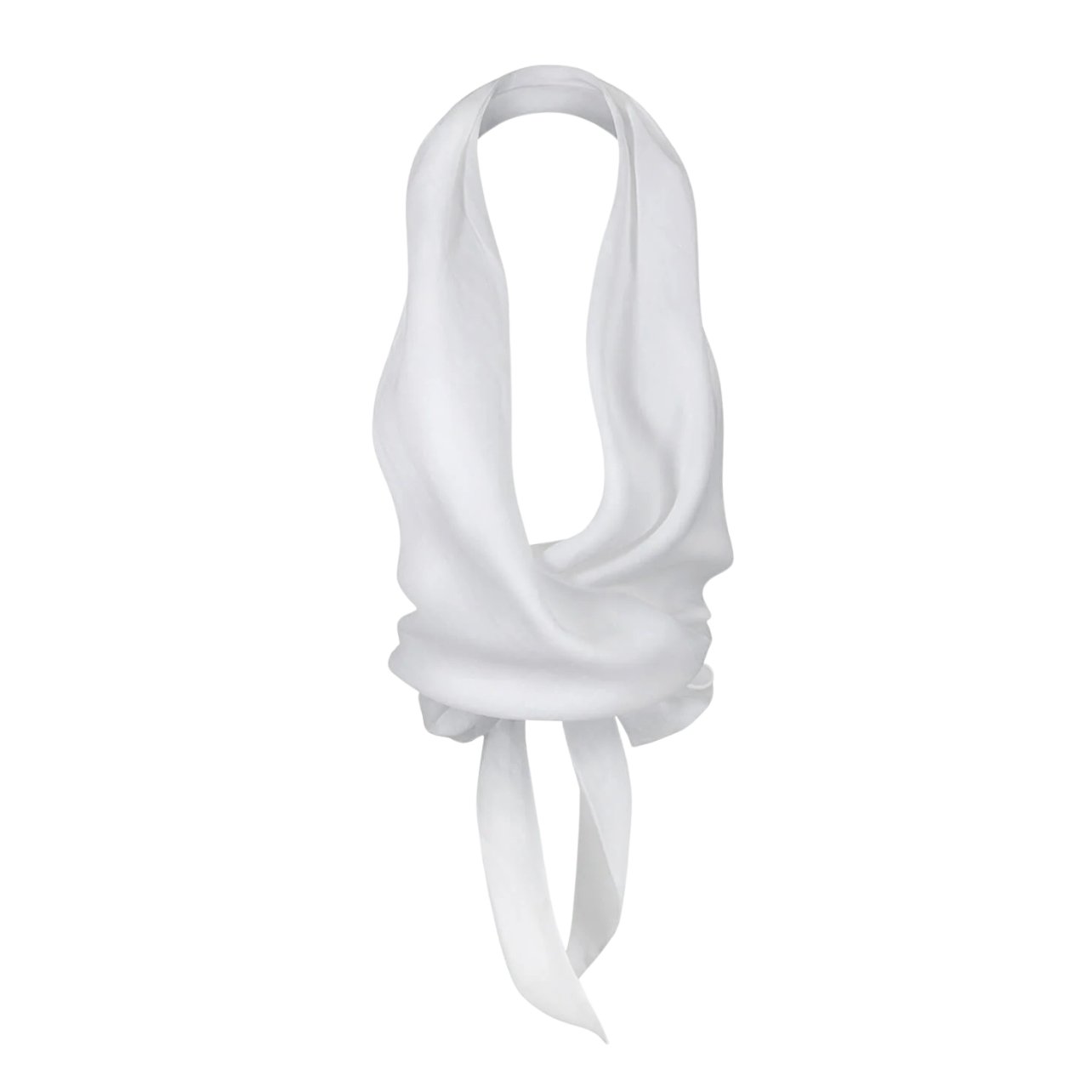 100% Capri white halter top with a back tie closure