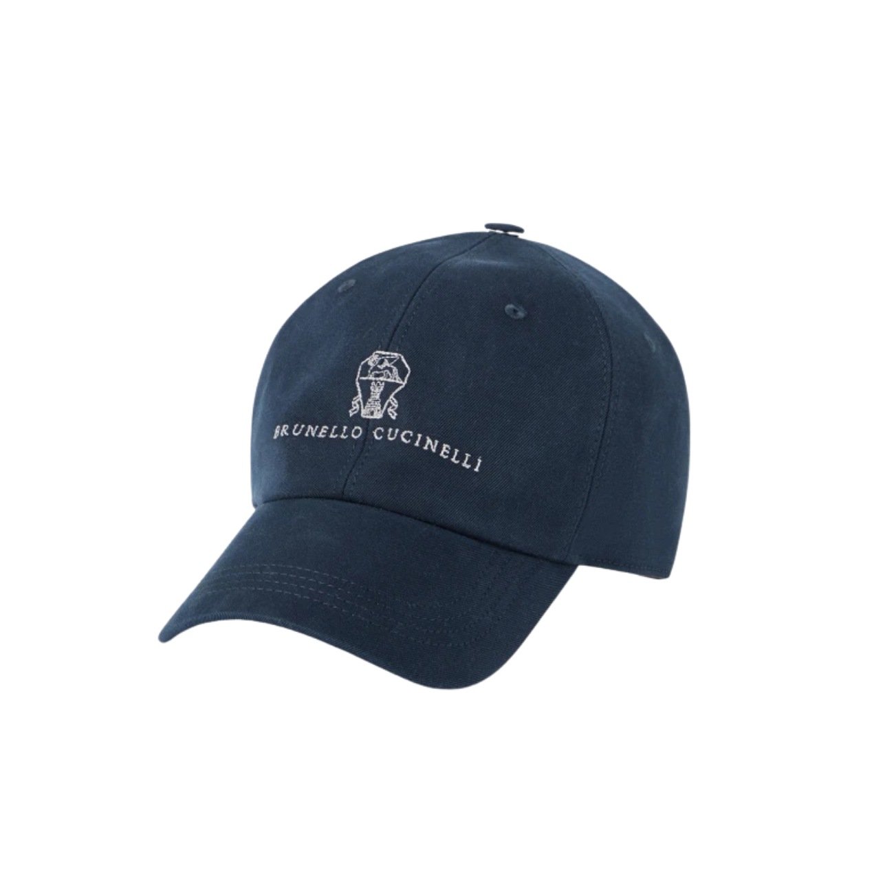 Brunello Cucinelli navy embroidered baseball cap