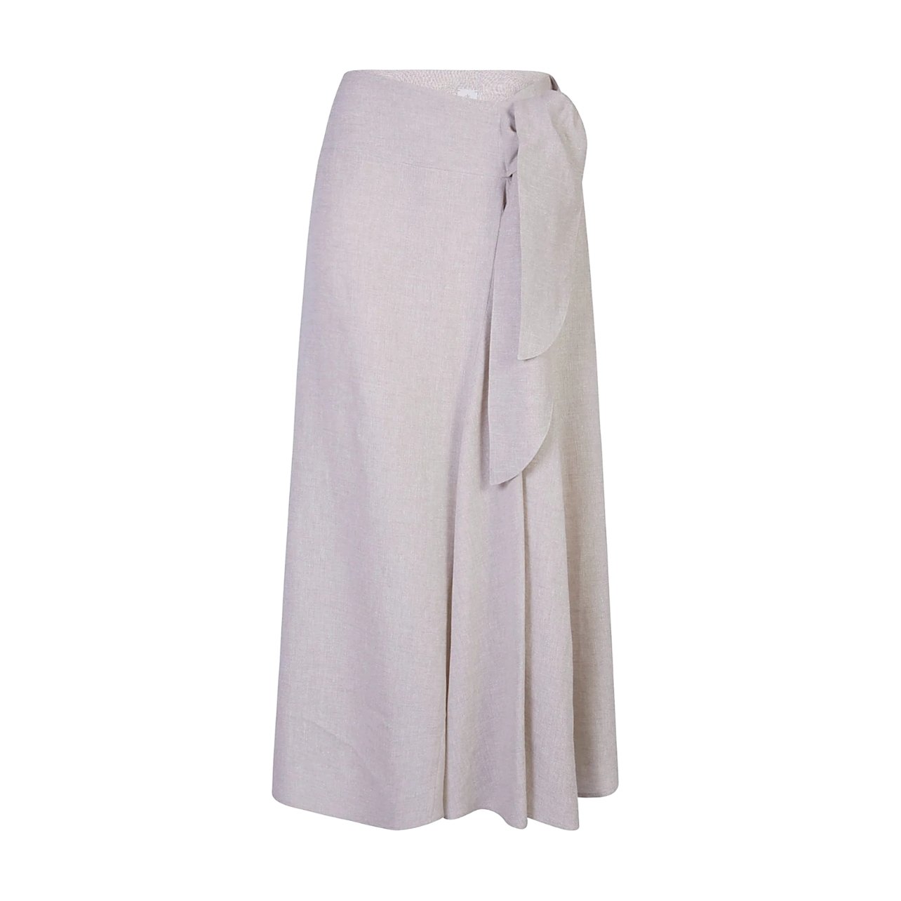 Eleventy tan linen long skirt with a knotted waist detail