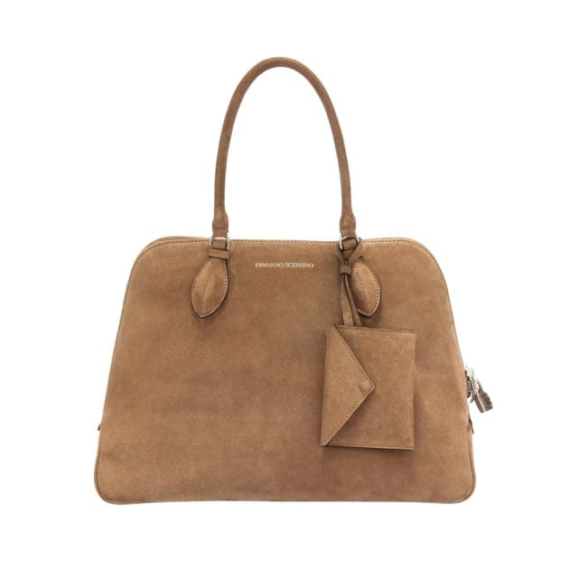 Ermanno Scervino smooth soft calfskin double handle bag with an external coin purse attached