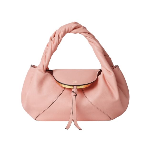 Fendi pink calfskin leather bag with a short handle