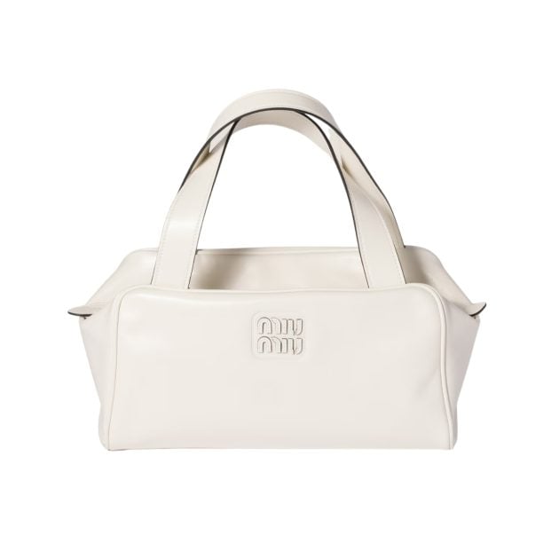 Miu Miu white leather bag with a short handle
