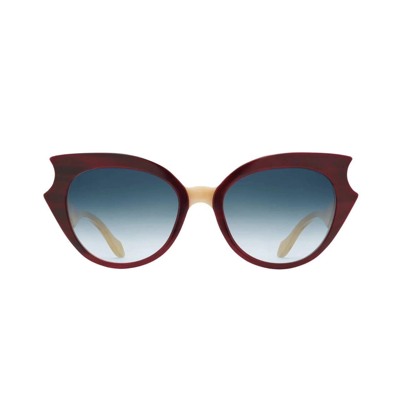 Morgenthal Frederics cat-eye sunglasses with dark red rims