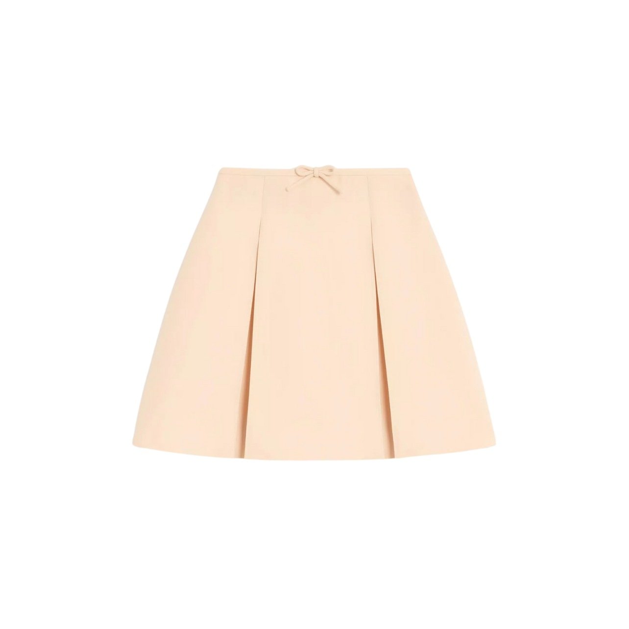 Valentino beige crepe couture mini skirt with pleats