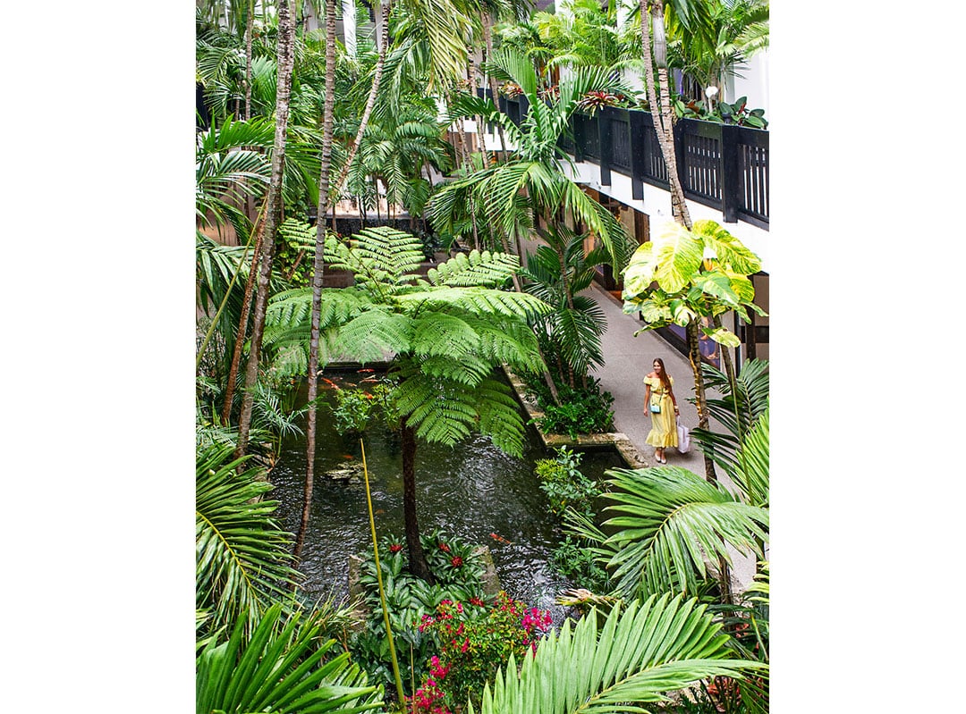 The Shops' lush tropical environment