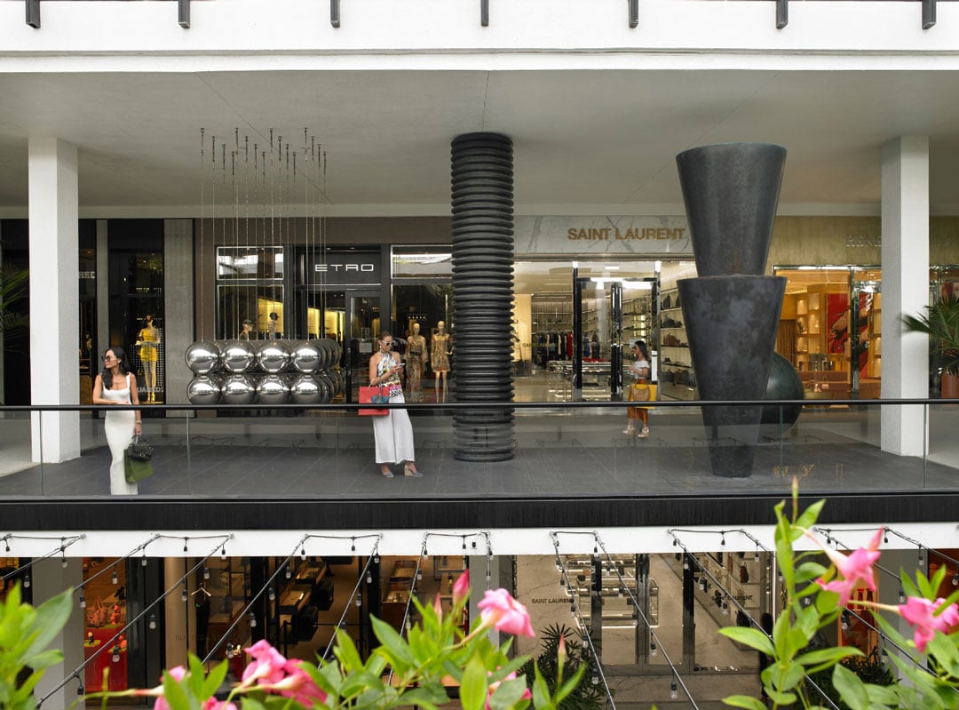 A view of the second-floor sculpture garden
