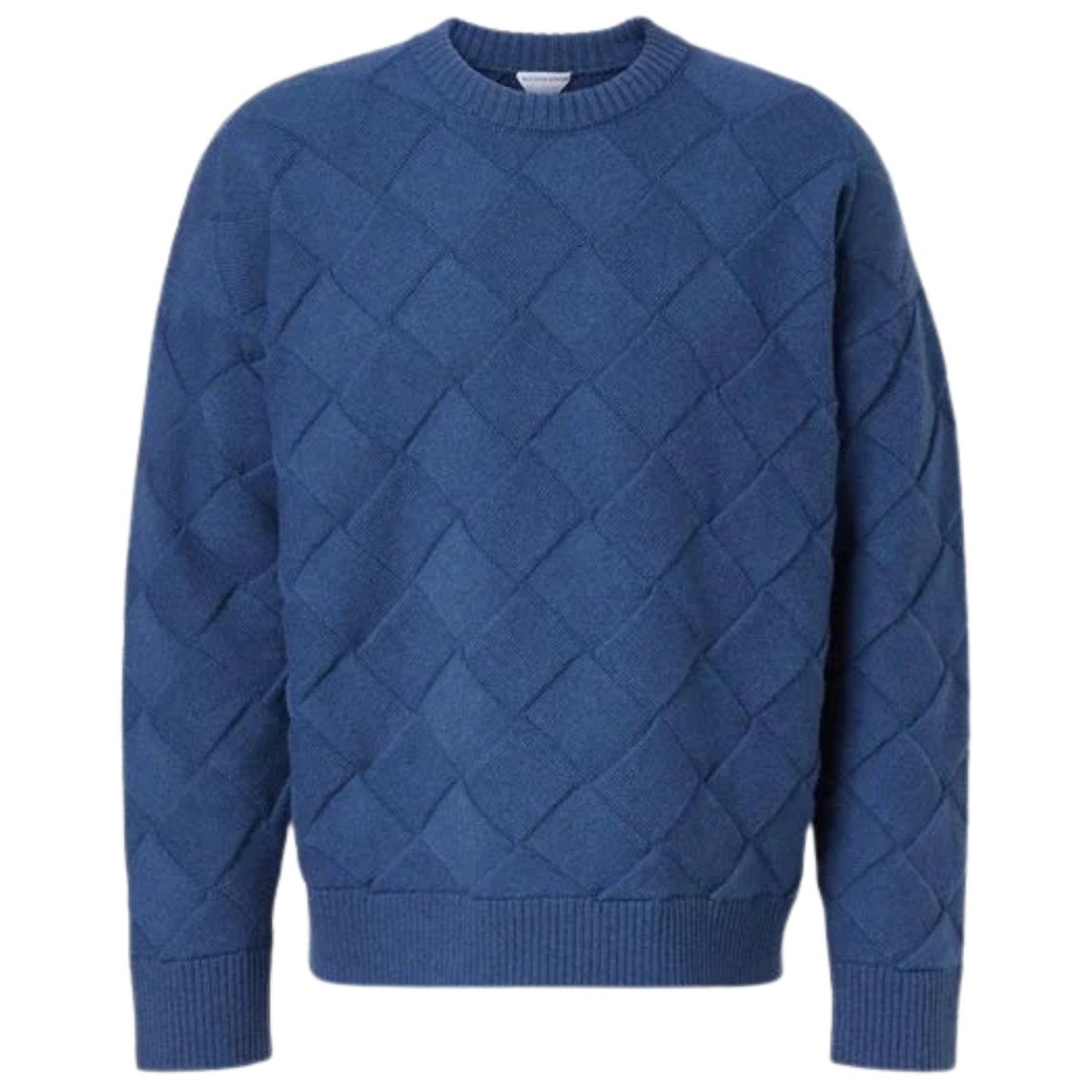 Bottega Veneta blue wool sweater with a woven pattern