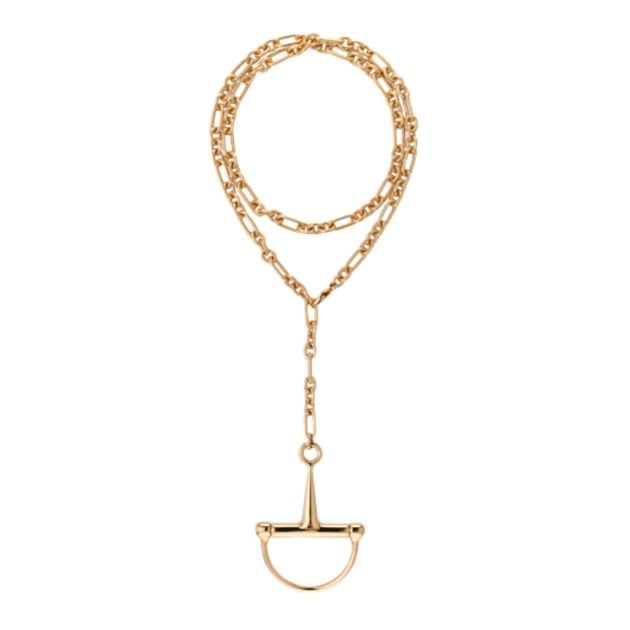 Gucci gold chain layered Horsebit necklace