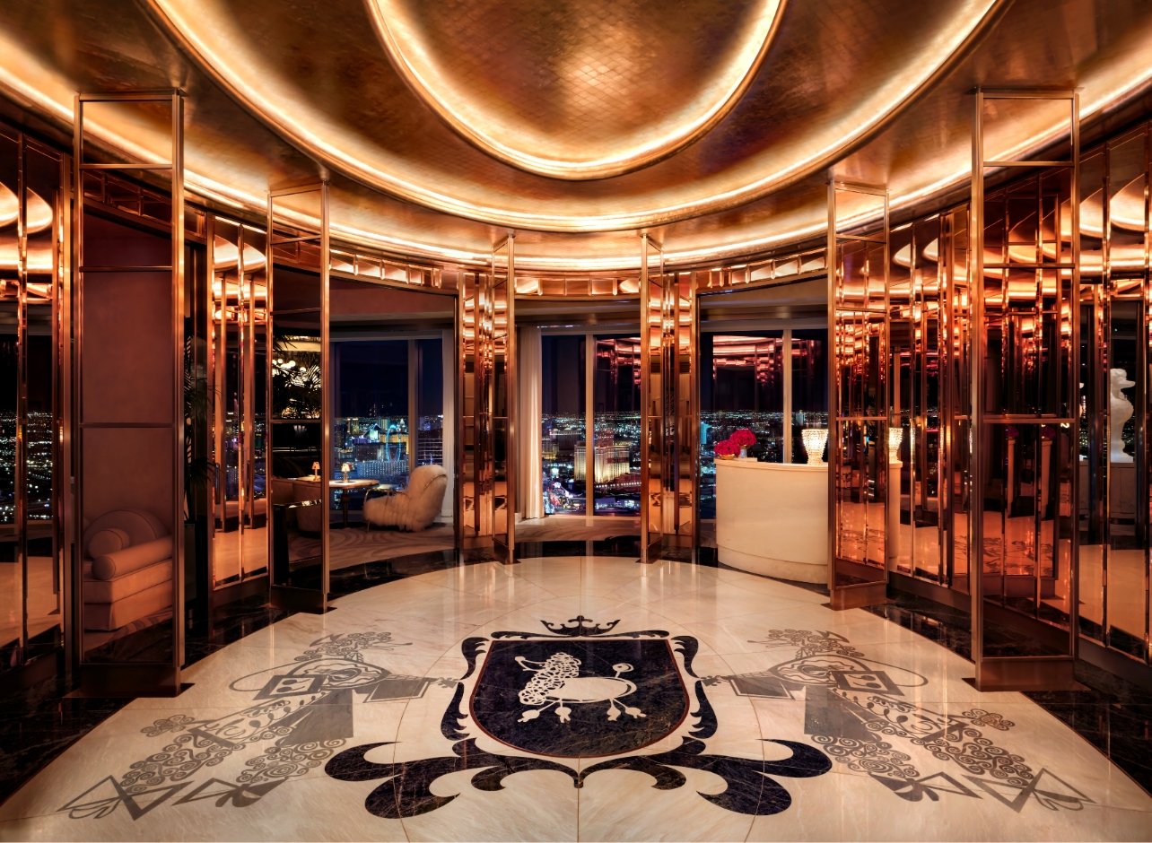 The entrance of the The Poodle Room featuring the sky-high bar in Las Vegas, Nevada