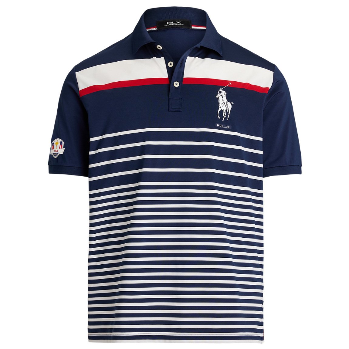 Ralph Lauren USA Ryder Cup red, white and navy striped polo shirt