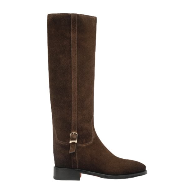 Santoni tall brown suede riding boots