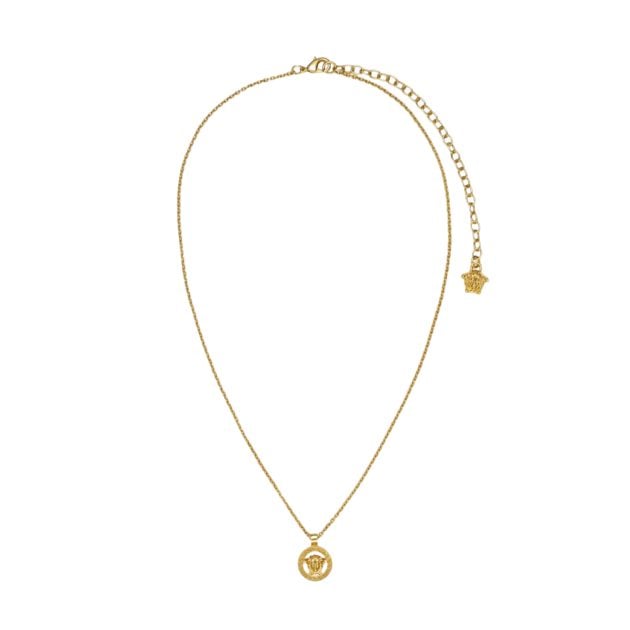 Versace gold medusa ’95 necklace with Greca engraving