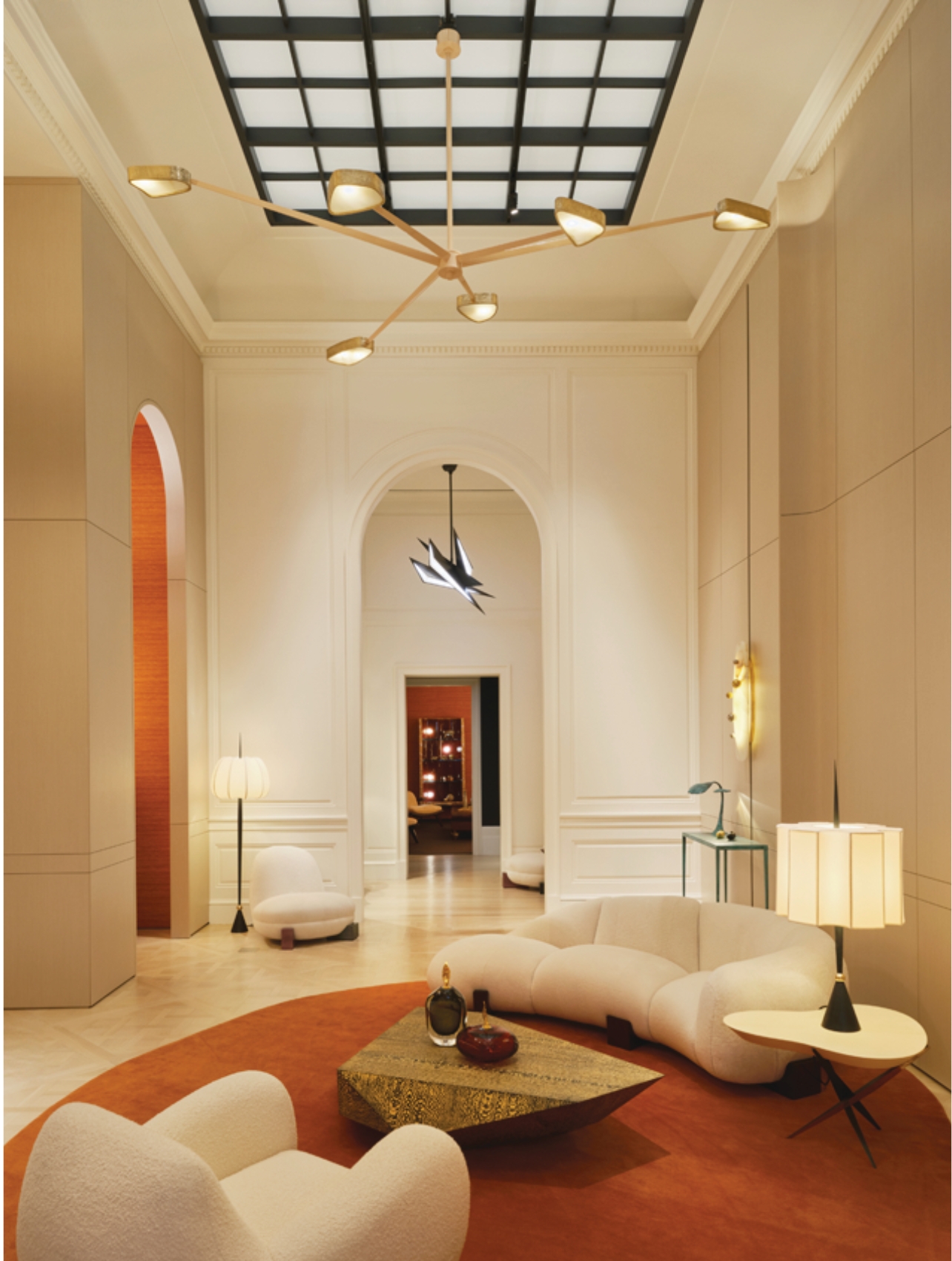 An interior shot of a seating area from Achille Salvagni Atelier in New York City