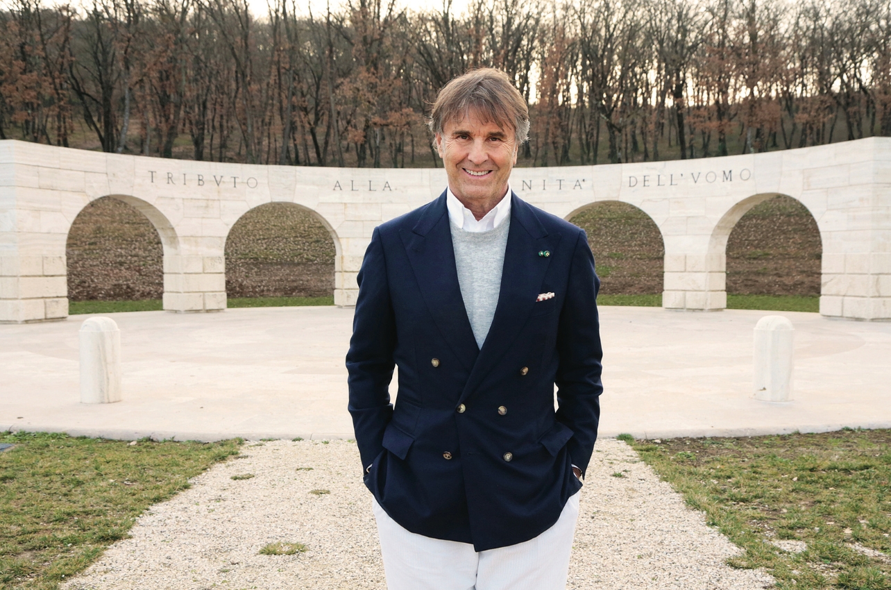 A portrait of Brunello Cucinelli in Solomeo Italy