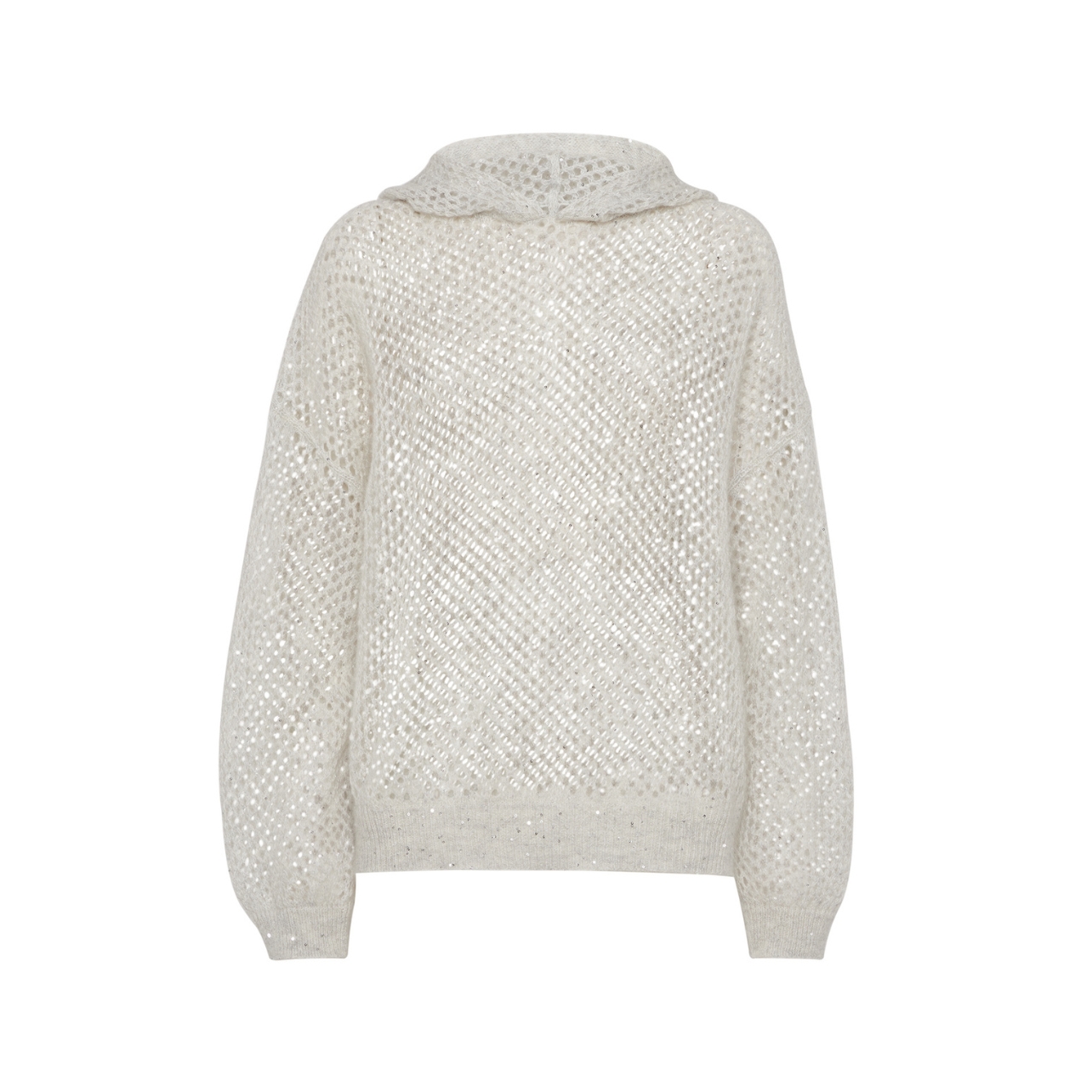 Brunello Cucinelli rhinestone mesh sweatshirt