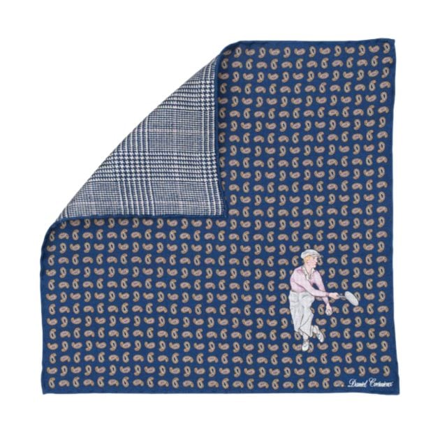 Cremieux blue paisley pocket square