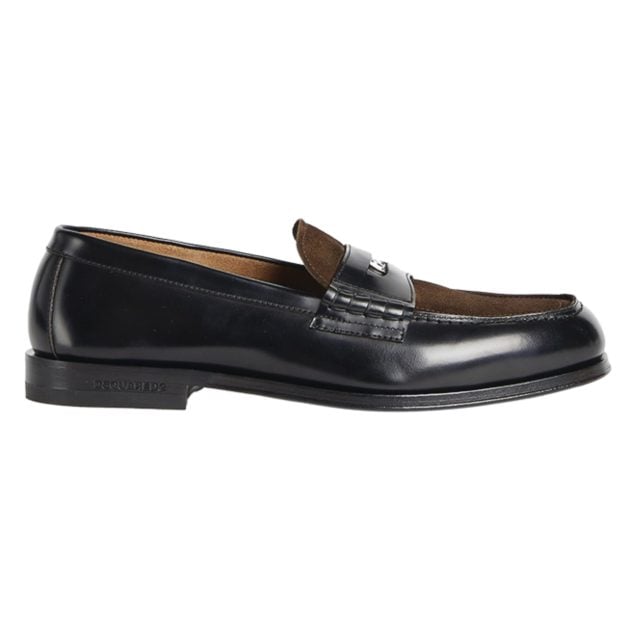 Dsquared2 black leather loafers