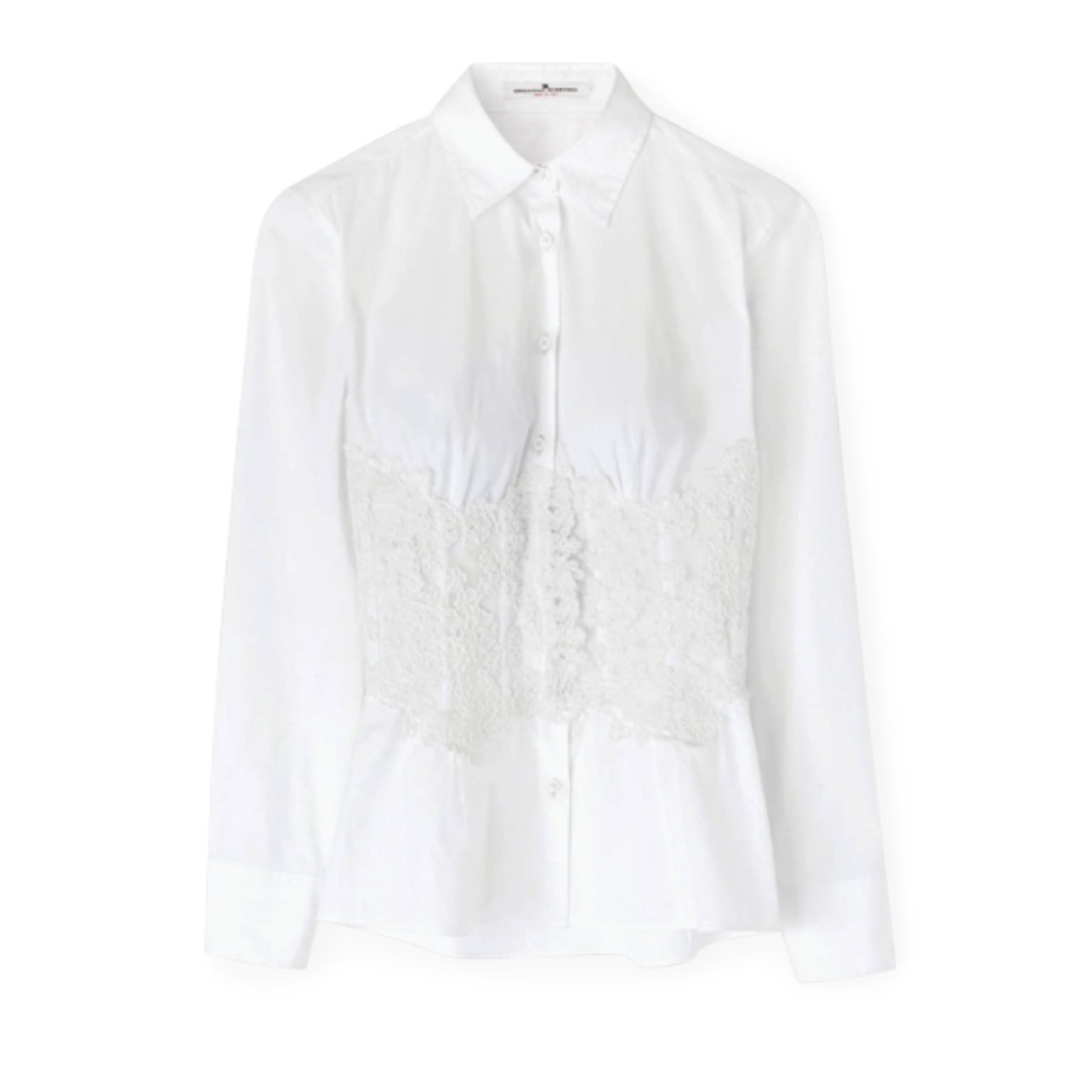 Ermanno Scervino white button-up with a lace bustier