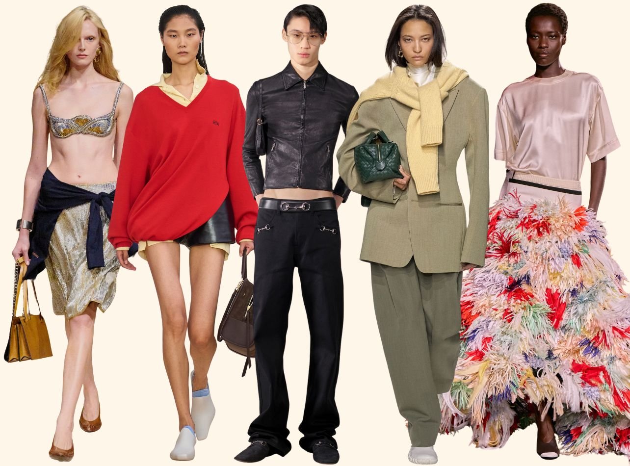 runway models collage from fashion month