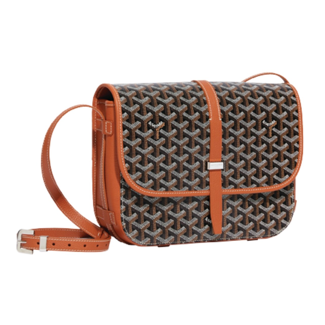Goyard brown purse with leather accents
