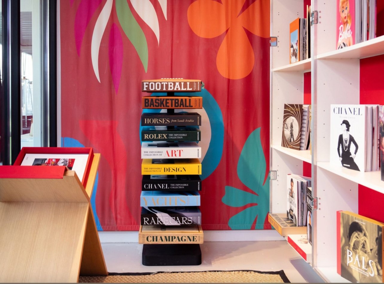 Interior of the Assouline boutique with books