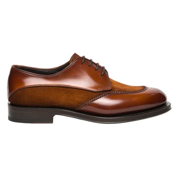 Santoni brown leather lace-up shoes