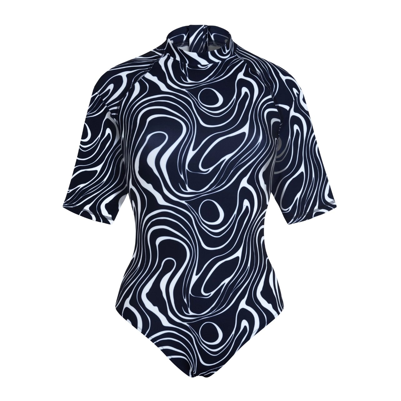 Vilebrequin Long-sleeve UV protection one-piece swimsuit with a swirl pattern