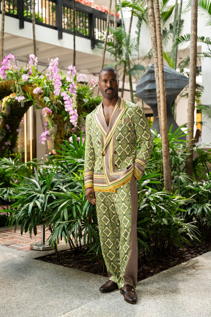 Georges Coupet wearing a full Etro look