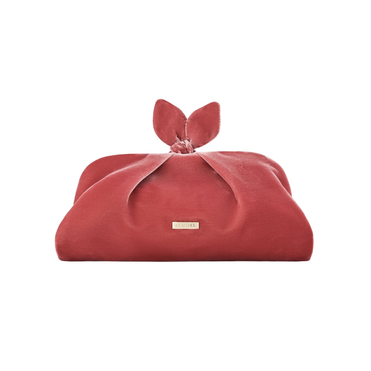 Aquazzura pink clutch with a bow tie design