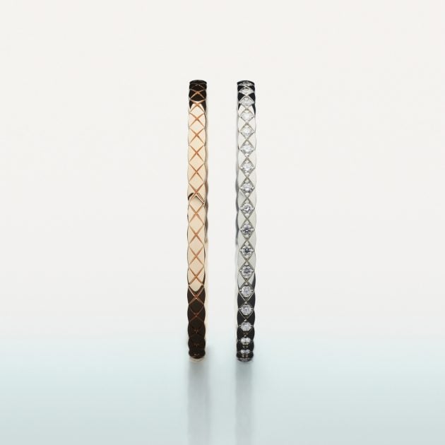 Chanel thin gold and silver with diamond bracelets