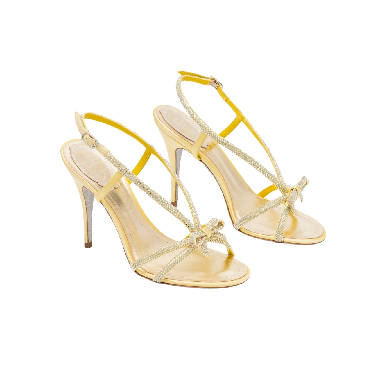 René Caovilla bowtie heels with diamonds