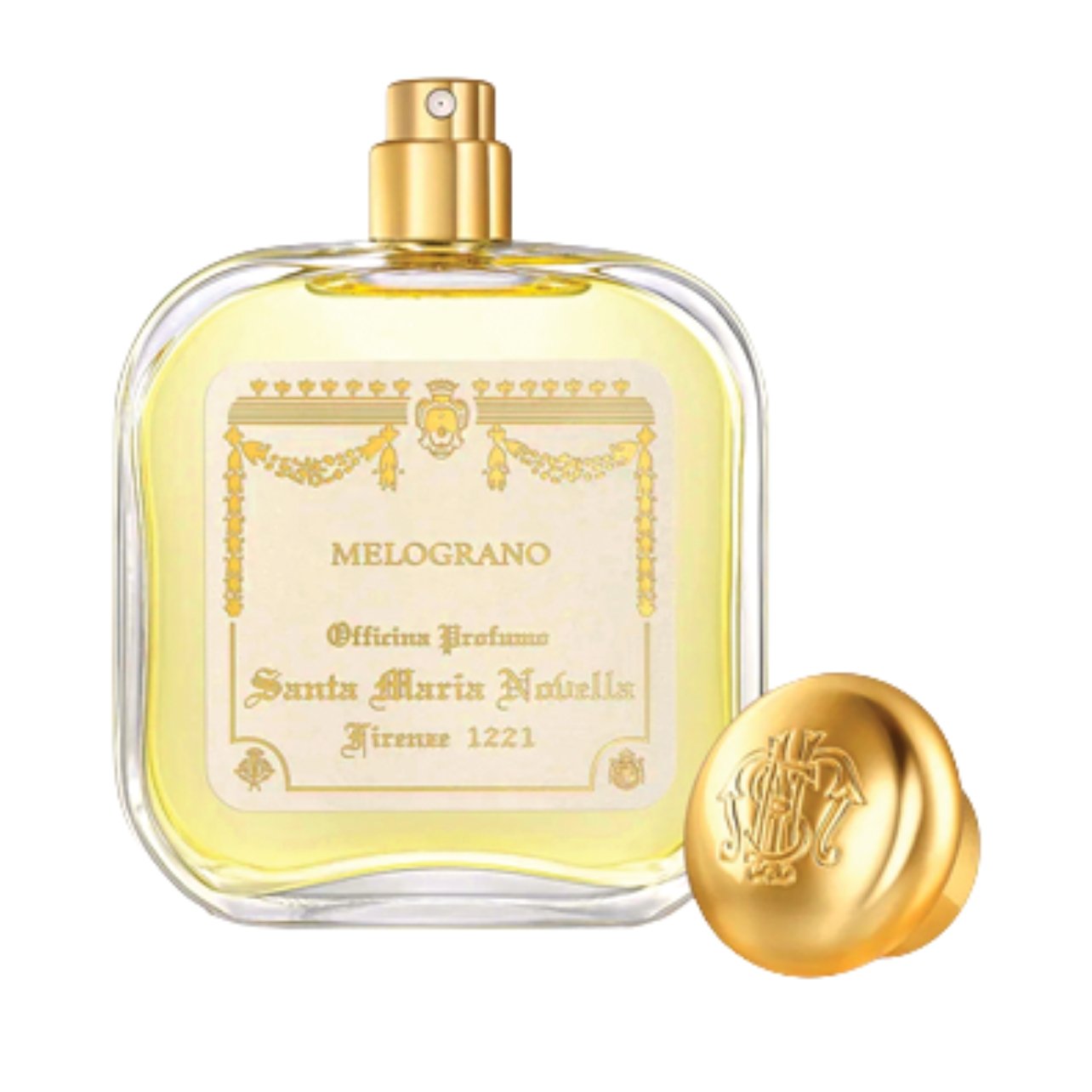 Santa Maria Novella Melograno perfume bottle with gold accents