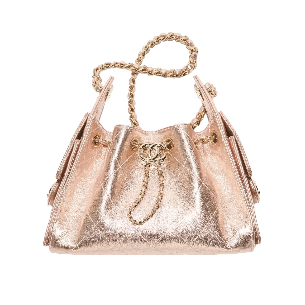 Chanel pink metallic handbag