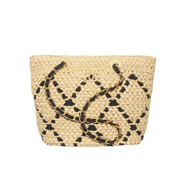 Chanel braided raffia bag