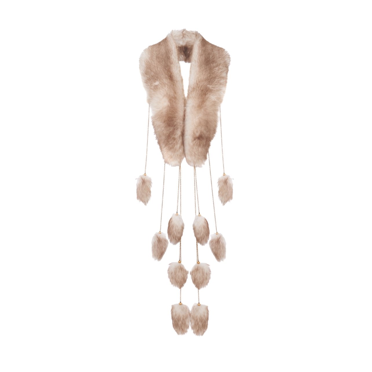 Chloe faux fur vest with fur fringe embellishments