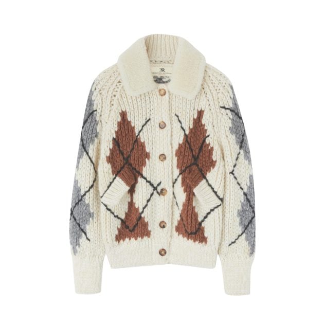 Ermanno Scervino alpaca and cashmere argyle cardigan